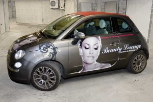 Lettrage FIAT 500 Institut de Beauté
