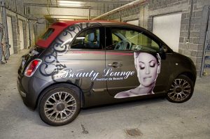 Lettrage FIAT 500 Institut de Beauté