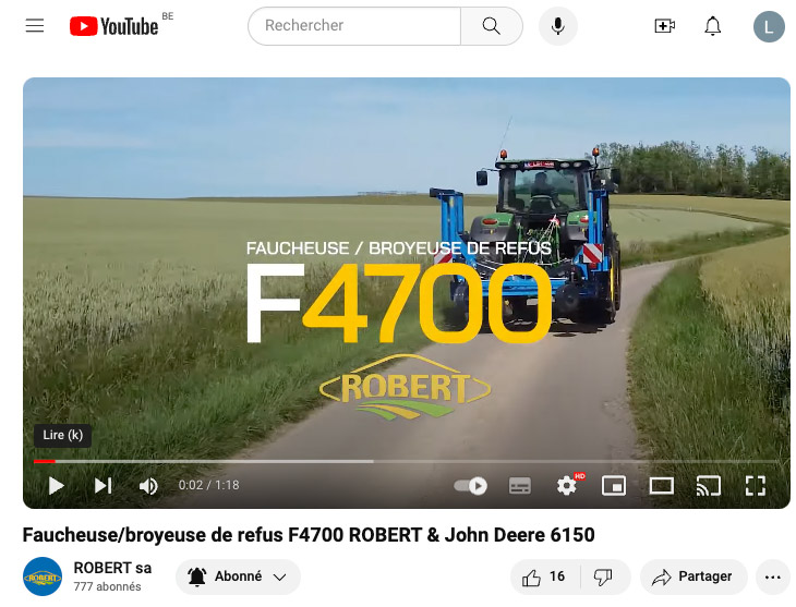 Tournage & réalisation de la vidéo publicitaire des faucheuses de refus ROBERT