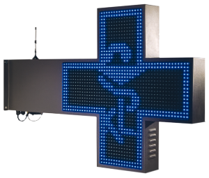 Croix de vétérinaire Blue led Graphic dimension