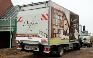 lettrage arrière camion menuiserie dufays bastogne